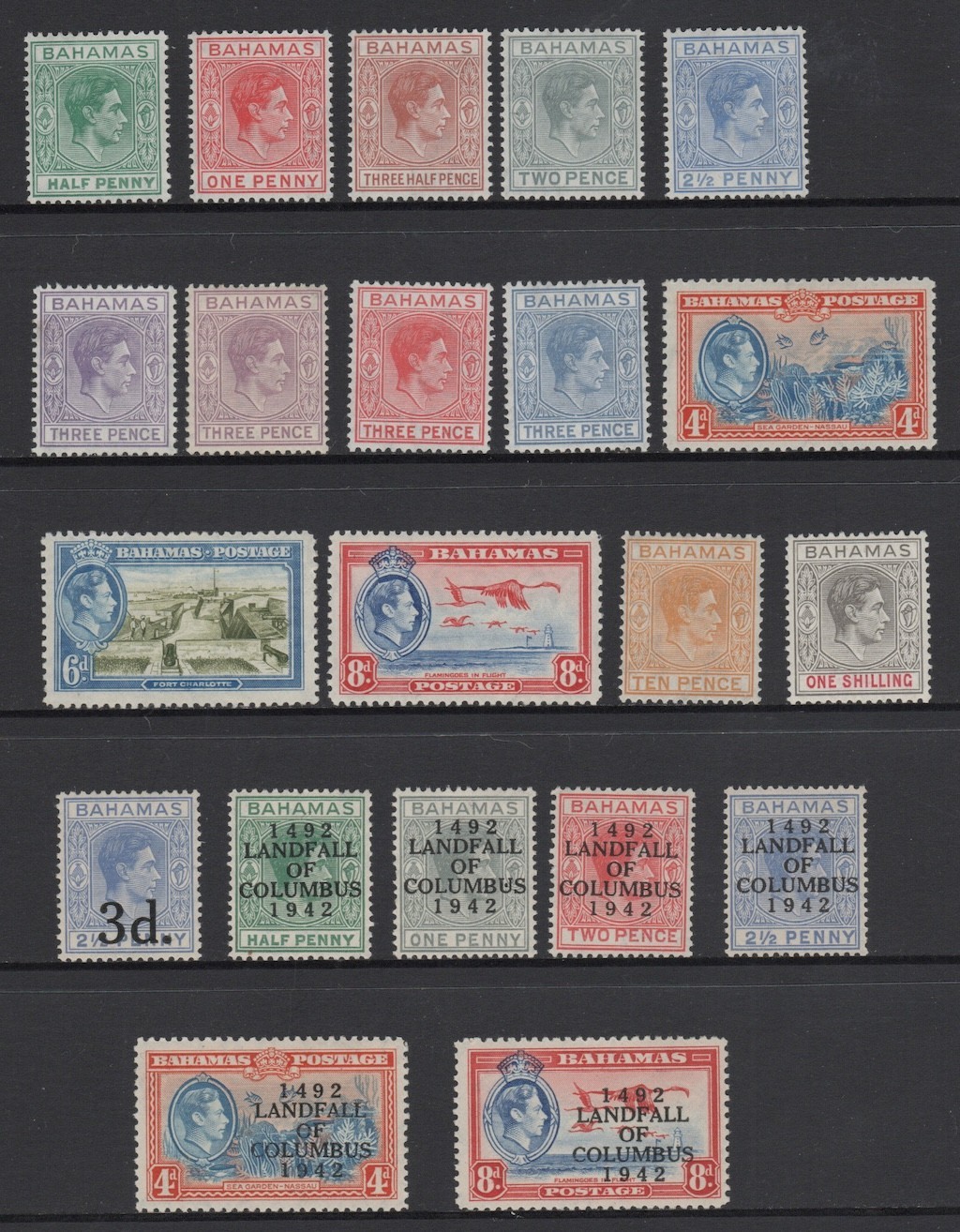 Bahamas 1938 - 1952 KGVI Selection MH/LH F/VF CV $102.75