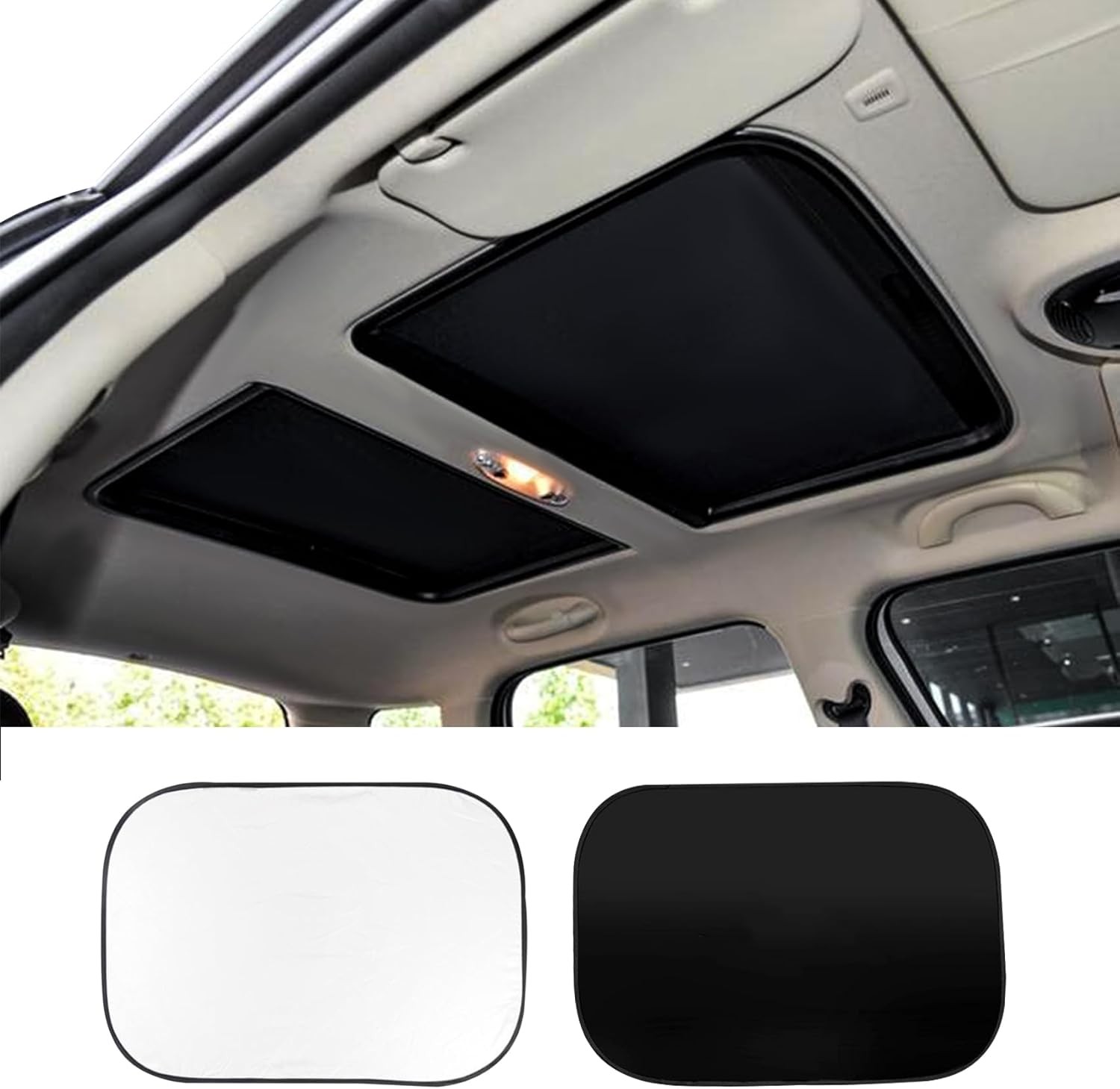 2PCS Car Sunroof Sunshade, Car Roof Cover, Foldable UV Reflector Reflective Cove 2PCS Car Sunroof Sunshade, Car Roof Cover, Foldable UV Reflector Reflective Cove