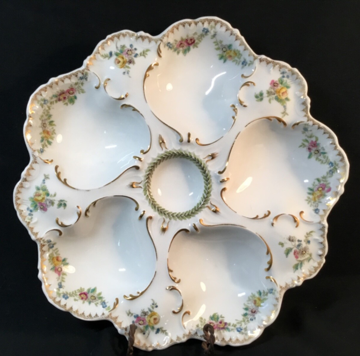 Antique French Oyster Plate with Impressive Maker\'s Marks c.late 1800s
