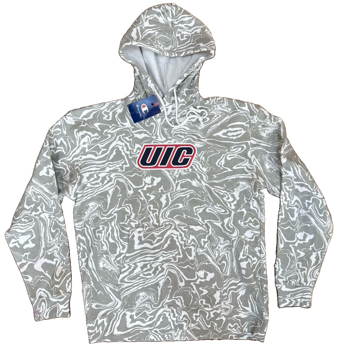 NEW Champion Uof Ilinois Chicago UIC Flames Pullover Hoodie Sweatshirt Adult L