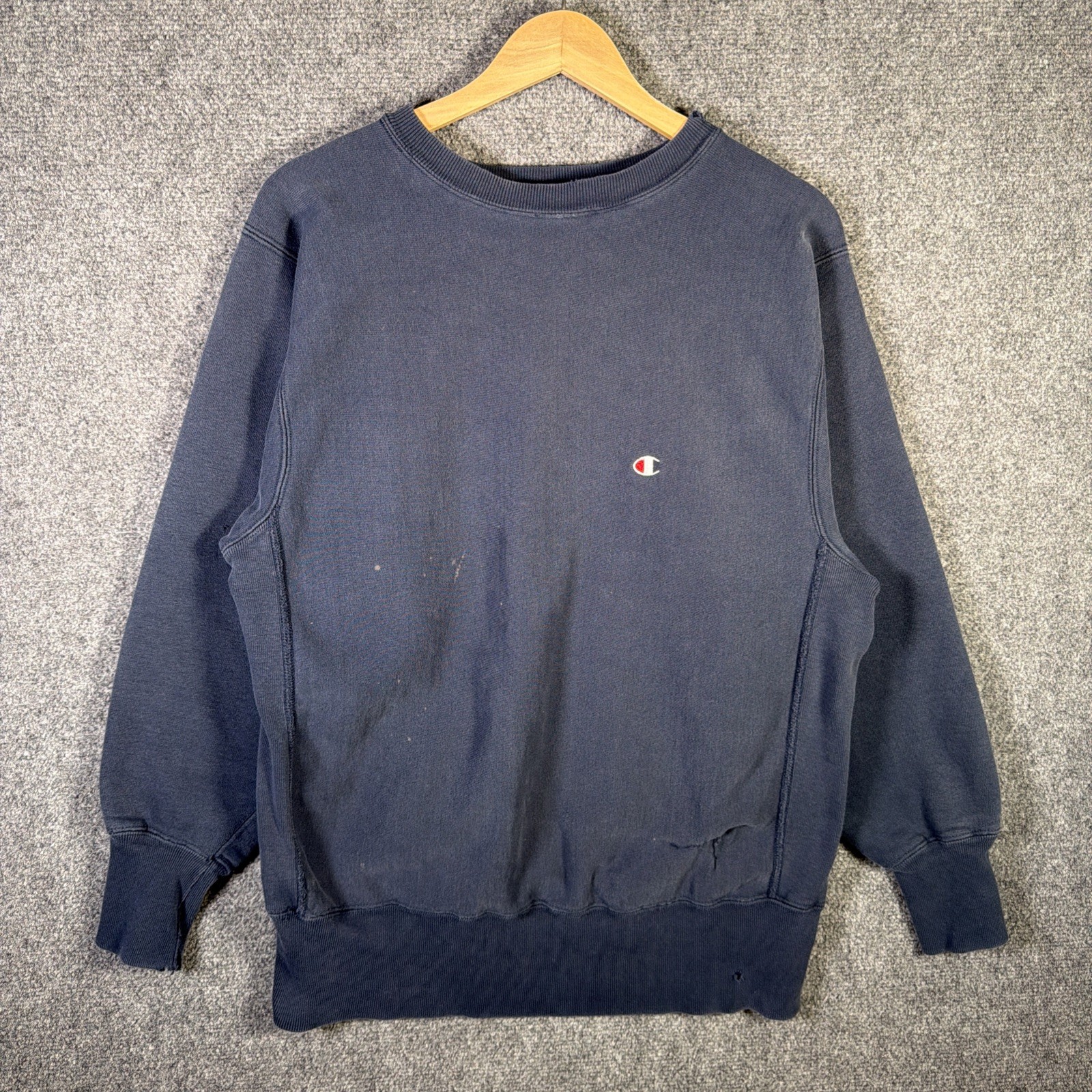 Vintage Champion Reverse Weave Sweatshirt Mens Large Navy 90s USA Logo Basic Vintage Champion Reverse Weave Sweatshirt Mens Large Navy 90s USA Logo Basic