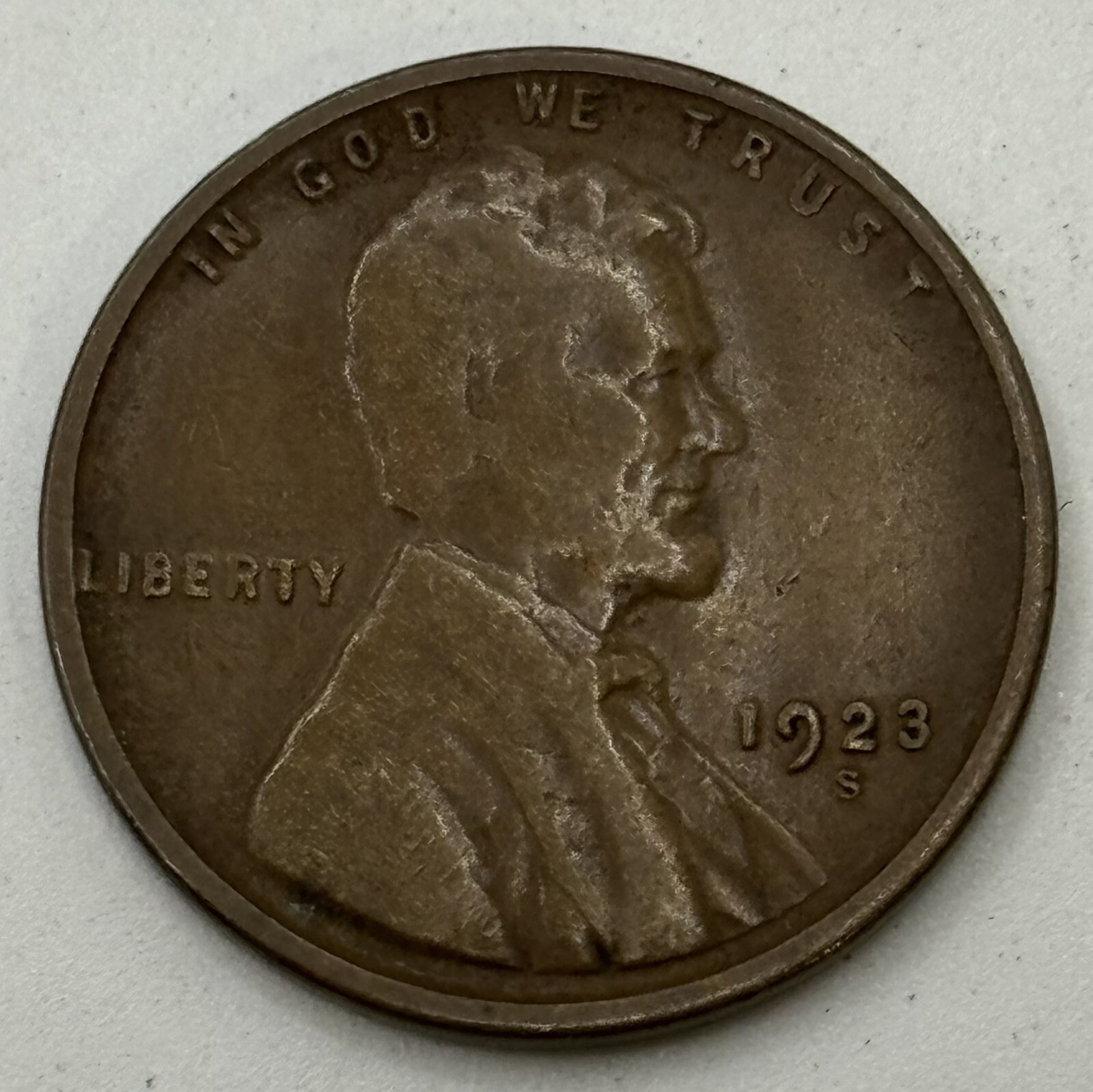 1923-S Lincoln Wheat Cent G/VG X-328 1923-S Lincoln Wheat Cent G/VG X-328