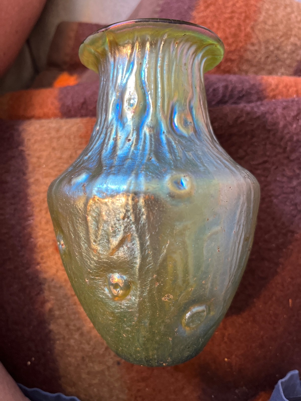Loetz Art Glass Vase Ex Color and Iridescence Clean Loetz Art Glass Vase Ex Color and Iridescence Clean