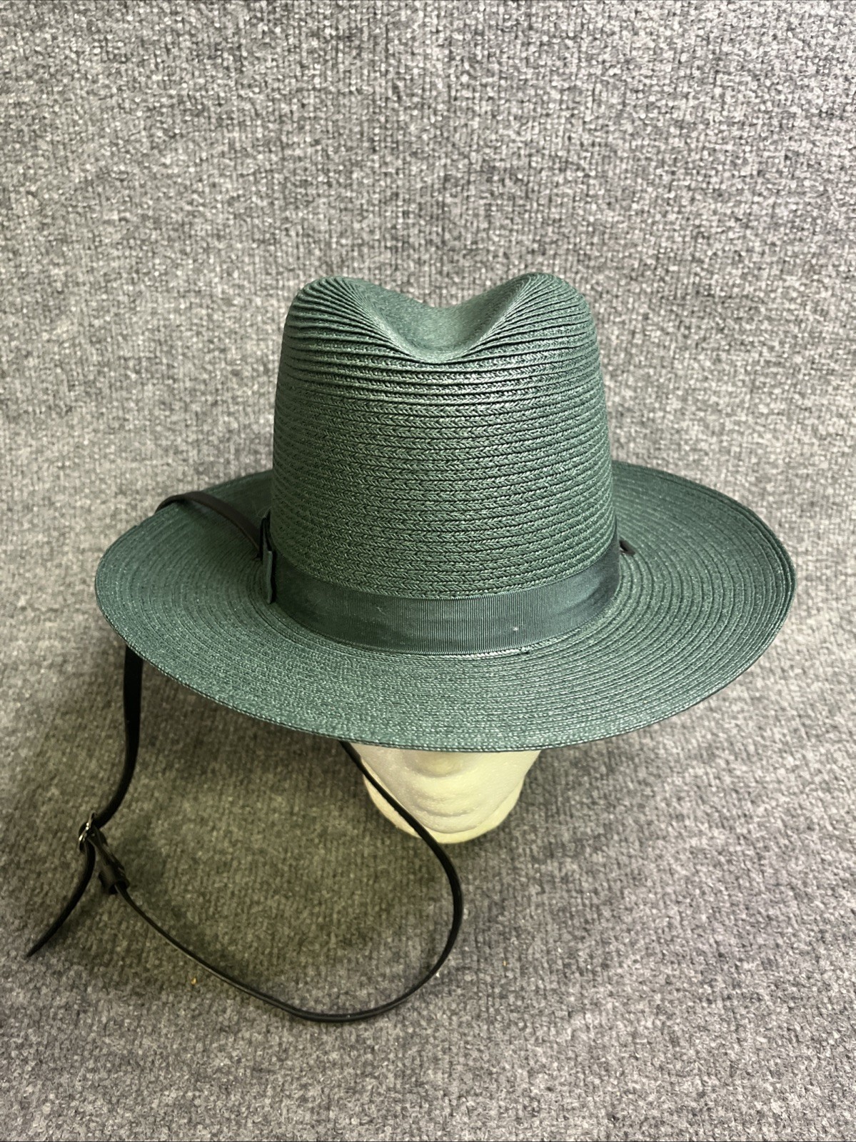 The Lawman Genuine Milan Mens Straw Western Fedora Style Hat Green 6 1/2