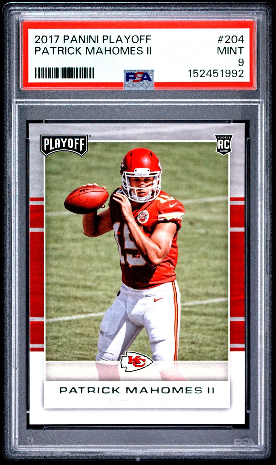 2017 Panini Playoff #204 Patrick Mahomes II PSA 9 MINT 2017 Panini Playoff #204 Patrick Mahomes II PSA 9 MINT