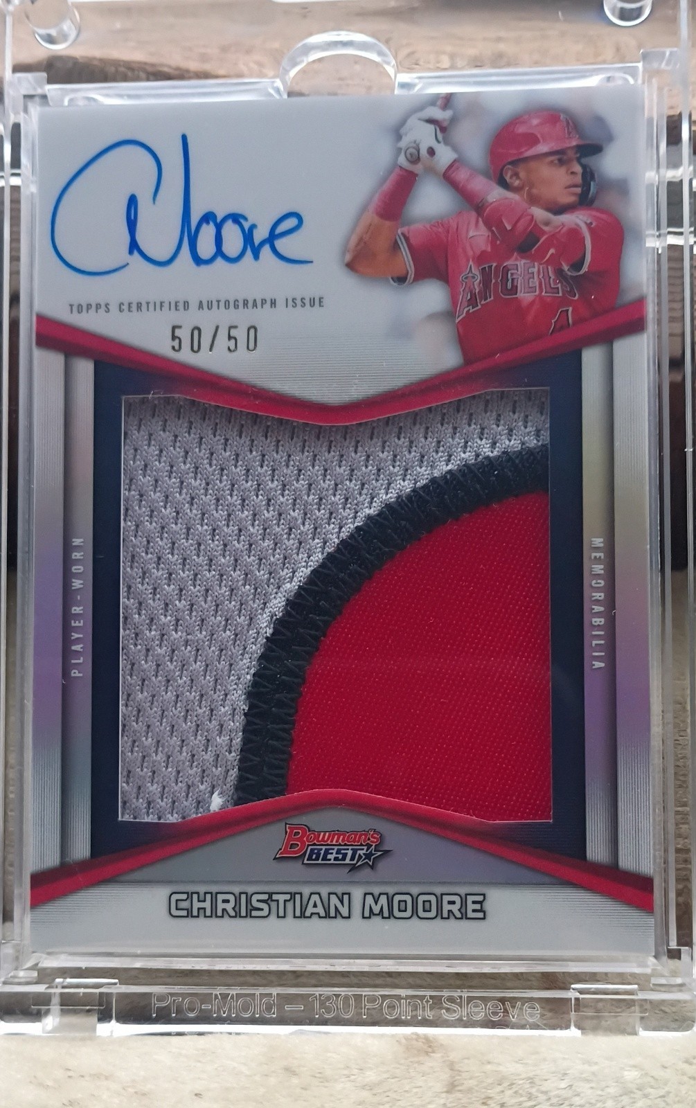 2025 Bowman\'s Best - Prospect Patch Autographs Christian Moore /50 #PPA-CM 2025 Bowman\'s Best - Prospect Patch Autographs Christian Moore /50 #PPA-CM