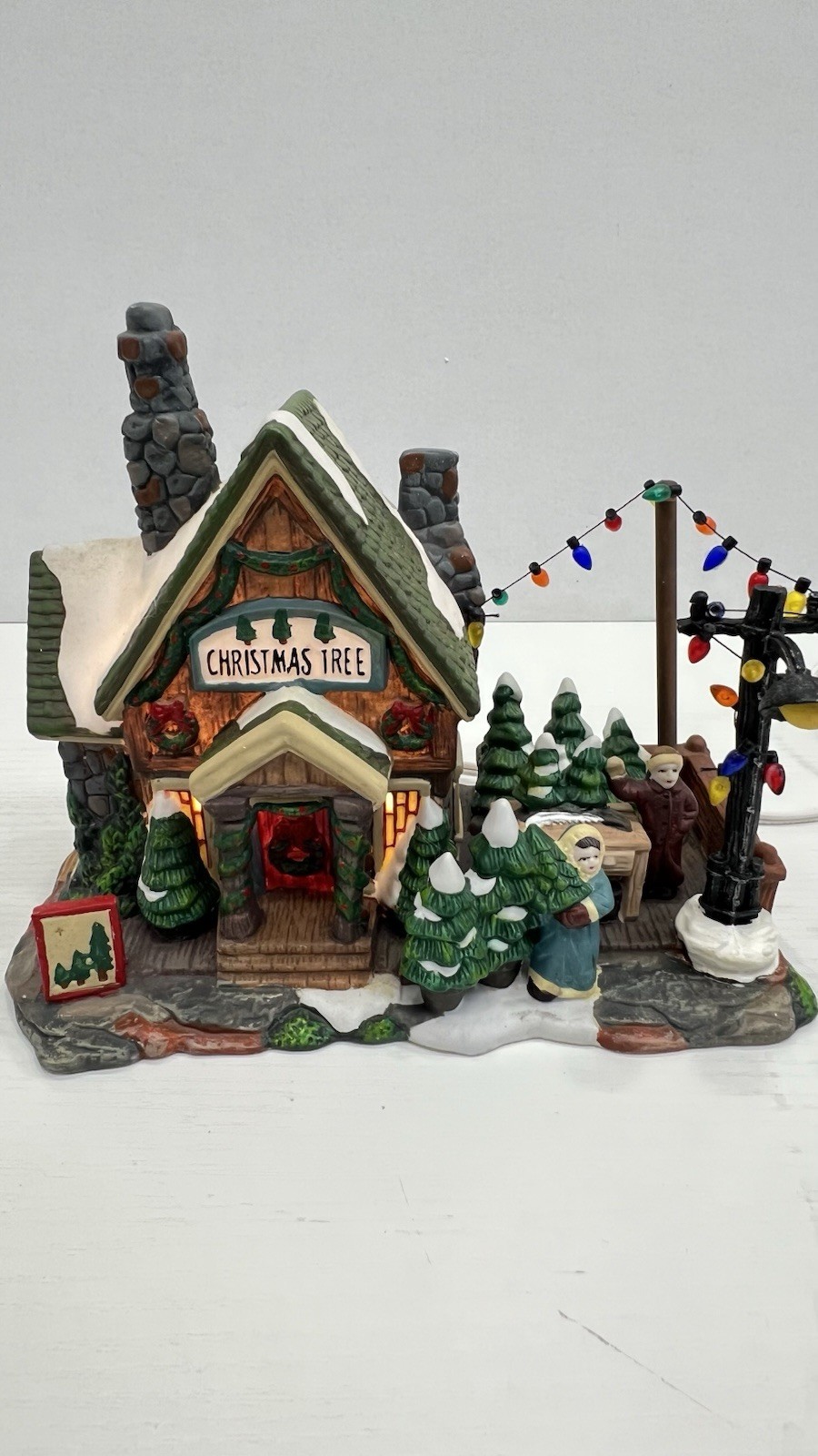 Santa’s Workbench Porcelain “ Christmas Tree Farm” 610-3857 Please Read
