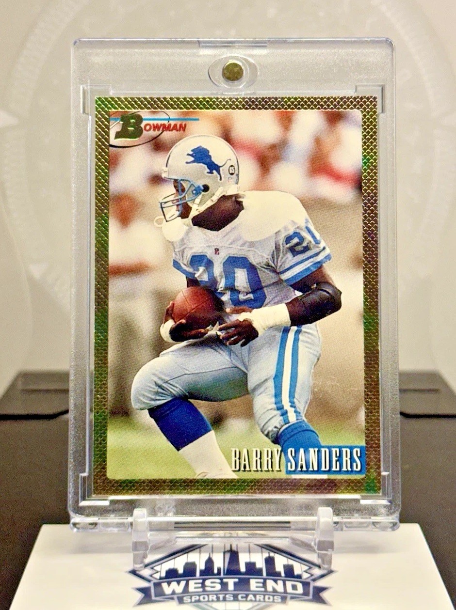 BARRY SANDERS 1993 Bowman RAINBOW GOLD FOIL #140 Lions HOF 💎 SHARP