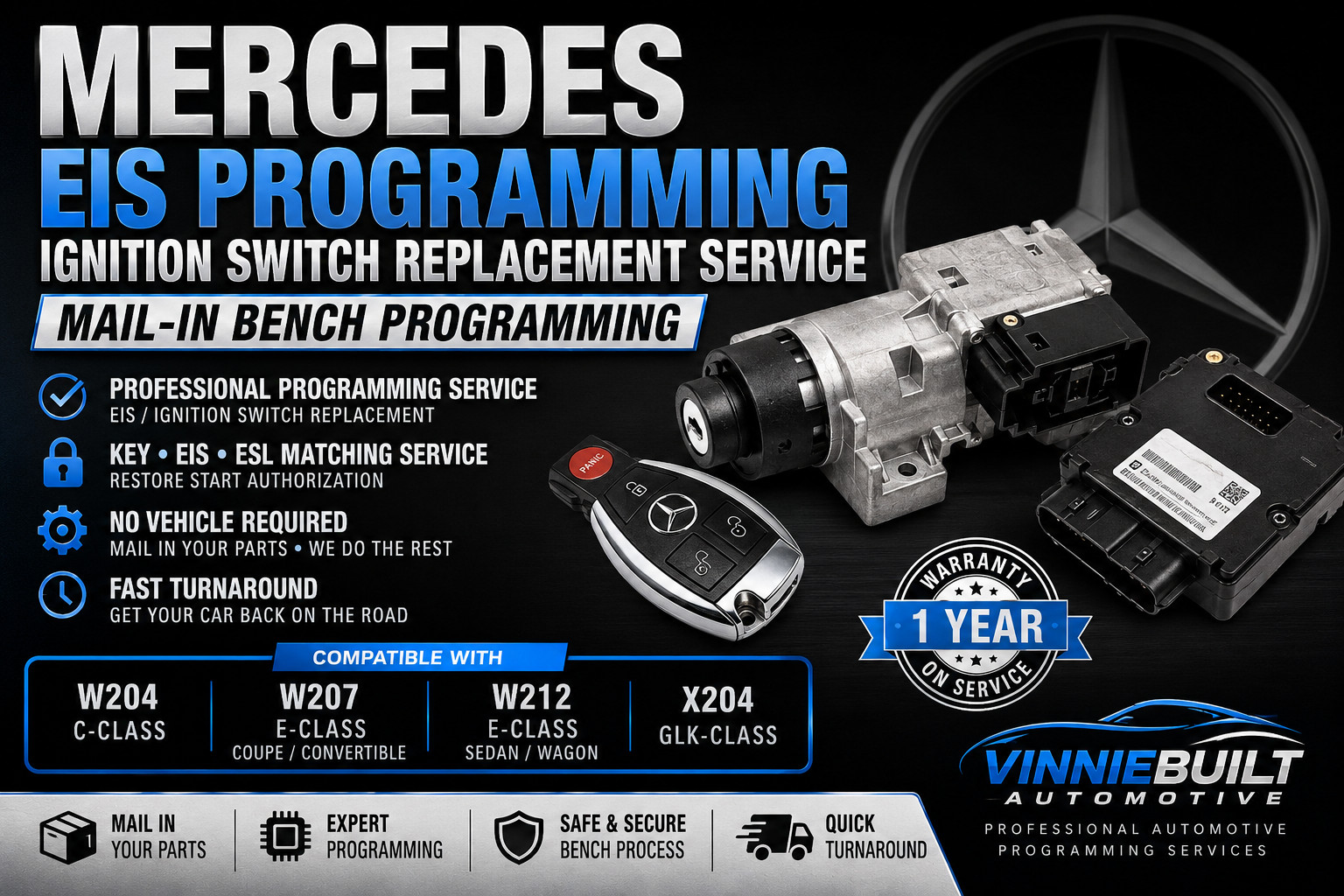 Mercedes EIS Cloning Service Used Ignition Switch Programming Mail-In Bench