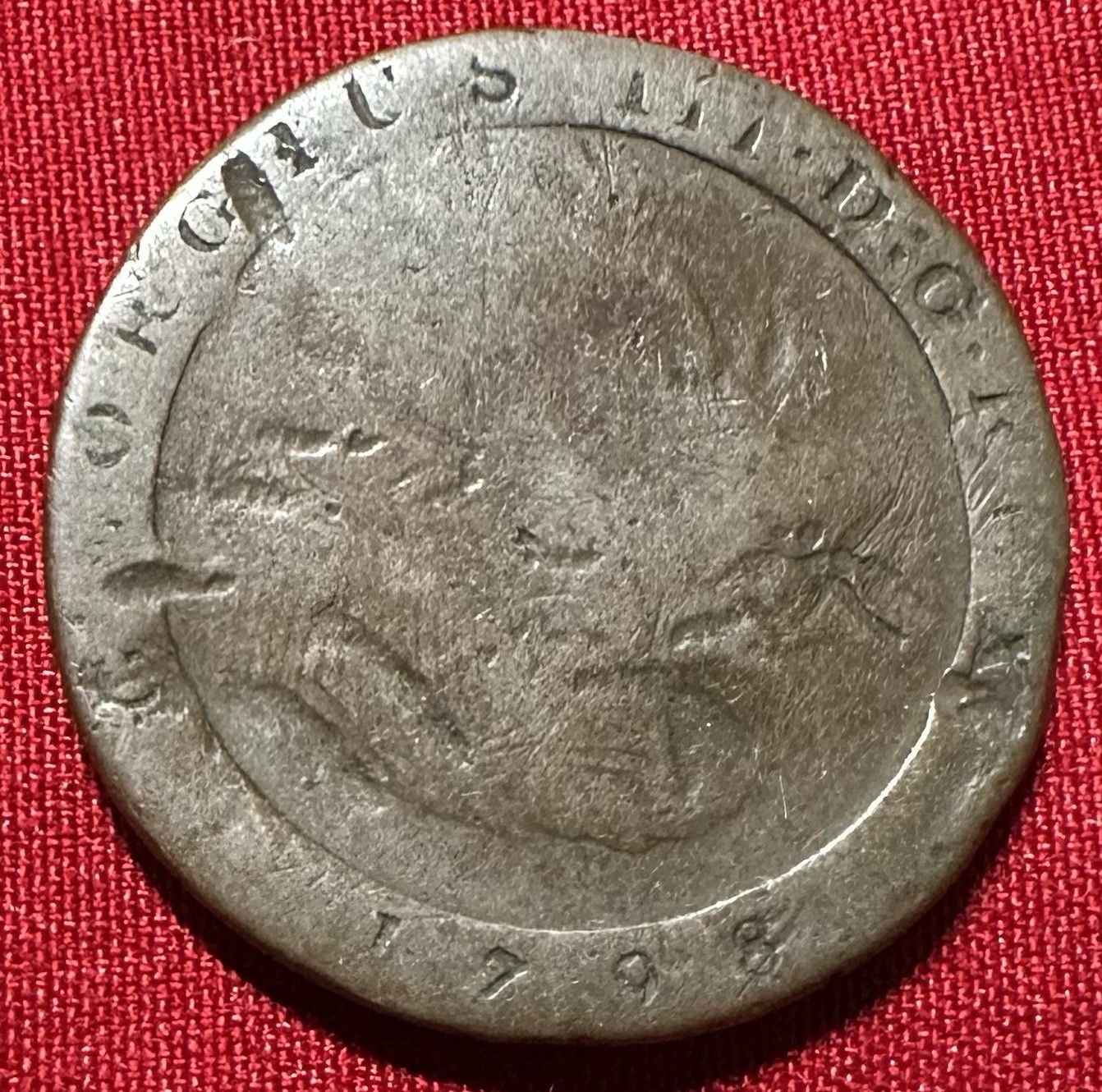 1798 Isle Of Man 1/2 Penny - George III - British Crown Dependencies - KM#10