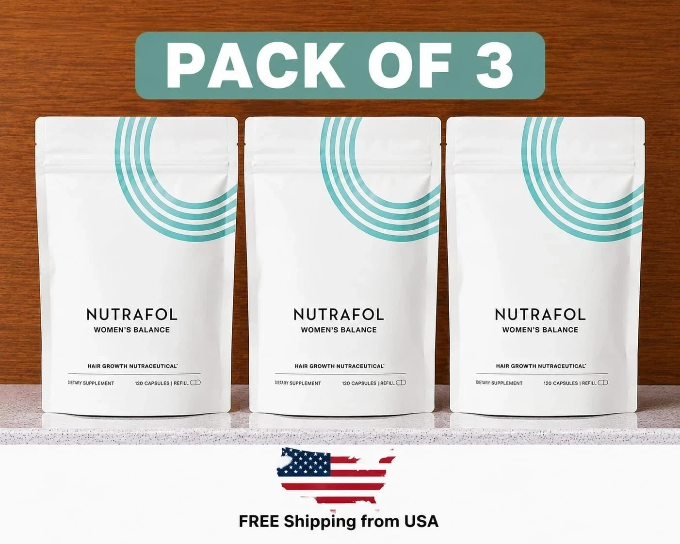 Pack Of 3 Women\'s Balance Refill Pouch 360 Capsules Ages 45 and Up-Free Shipping