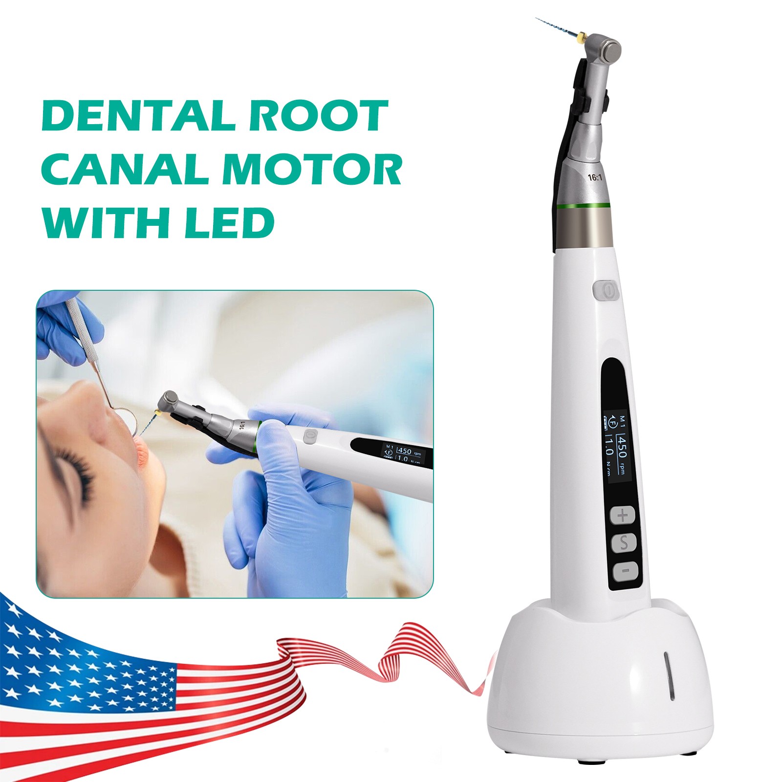 Dental Wireless Endodontic LED Endo Motor 16:1 Contra Angle / Rotary Files SX-F3