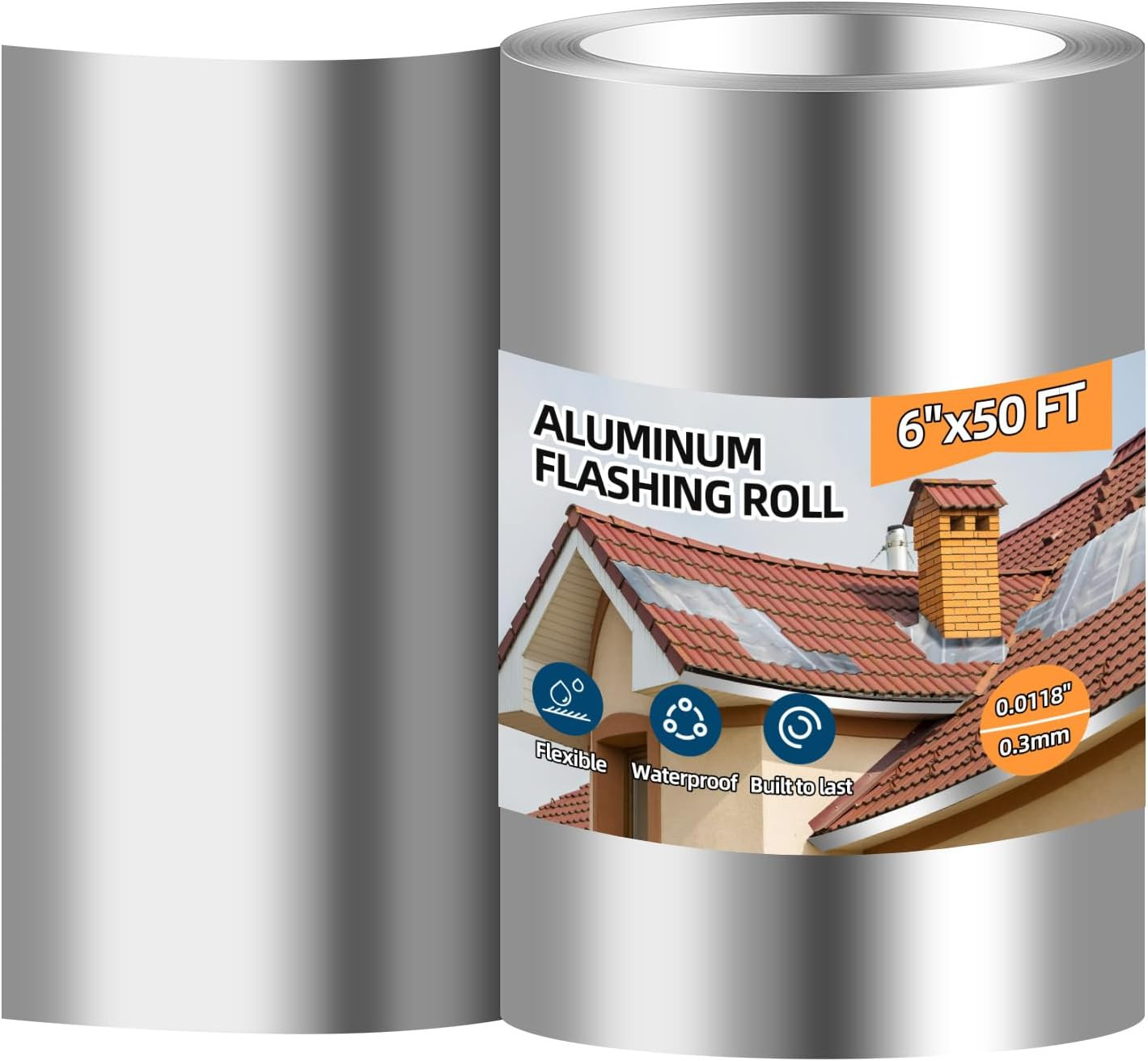 Aluminum Roll Flashing, 6\'\' X 50\' Metal Roofing Roll for Roof and Garden, Preven