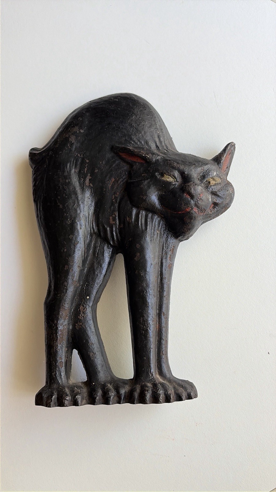 Rare Antique 1927 A.M. Greenblatt Studio #19 Halloween Cat Cast Iron Doorstop