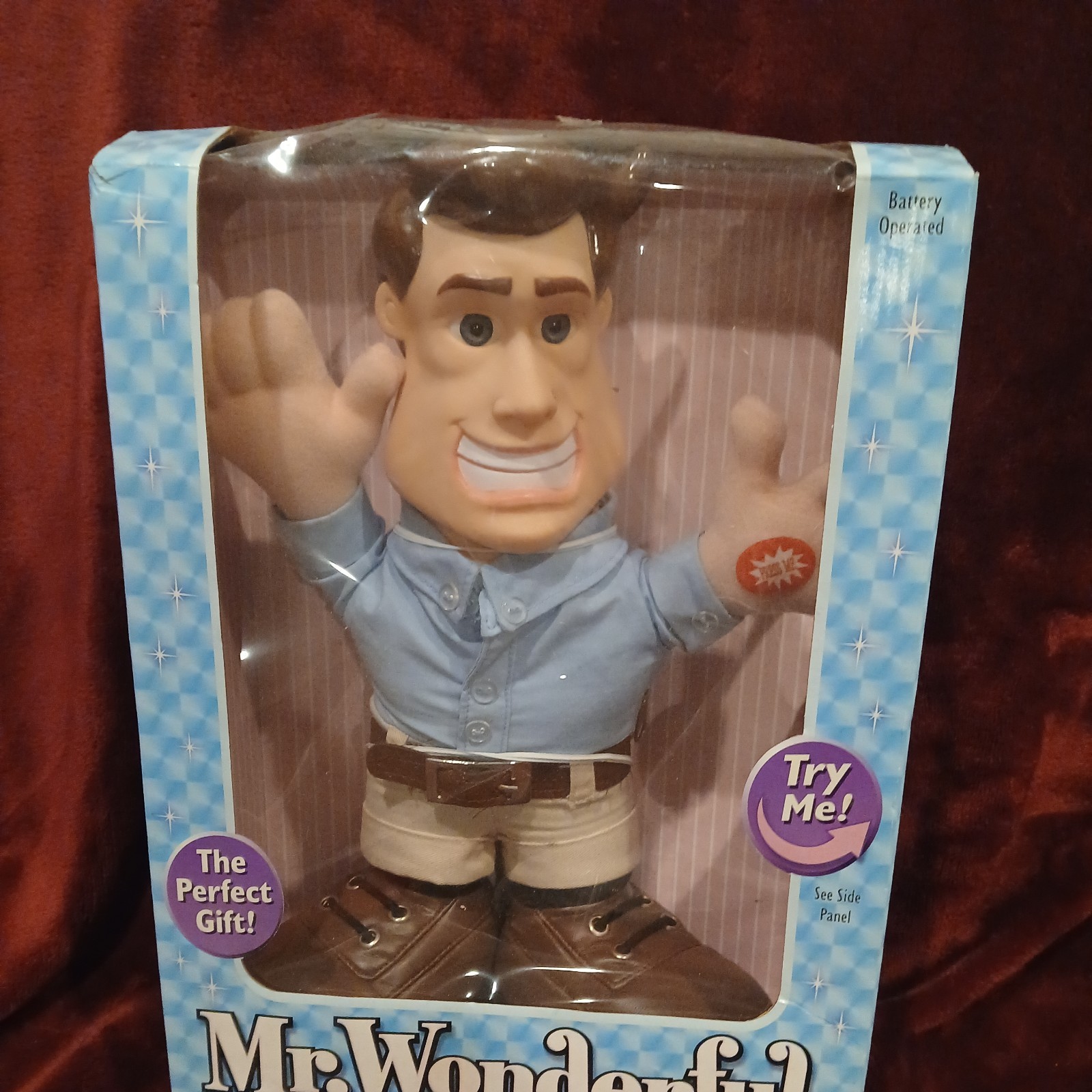 Vtg MR. WONDERFUL Talking Interactive Doll 2003  -NEEDS NEW BATTERIES.
