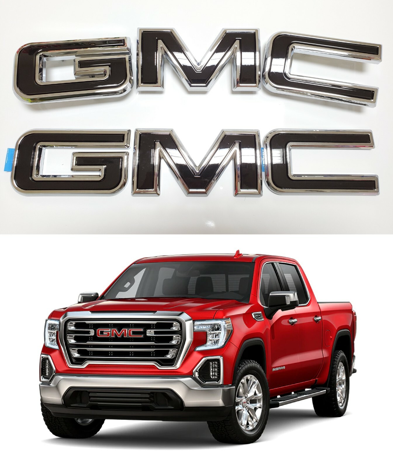 New 2019-2026 GMC Sierra Front Rear Black Chrome Emblem 84364354 WITH Multipro