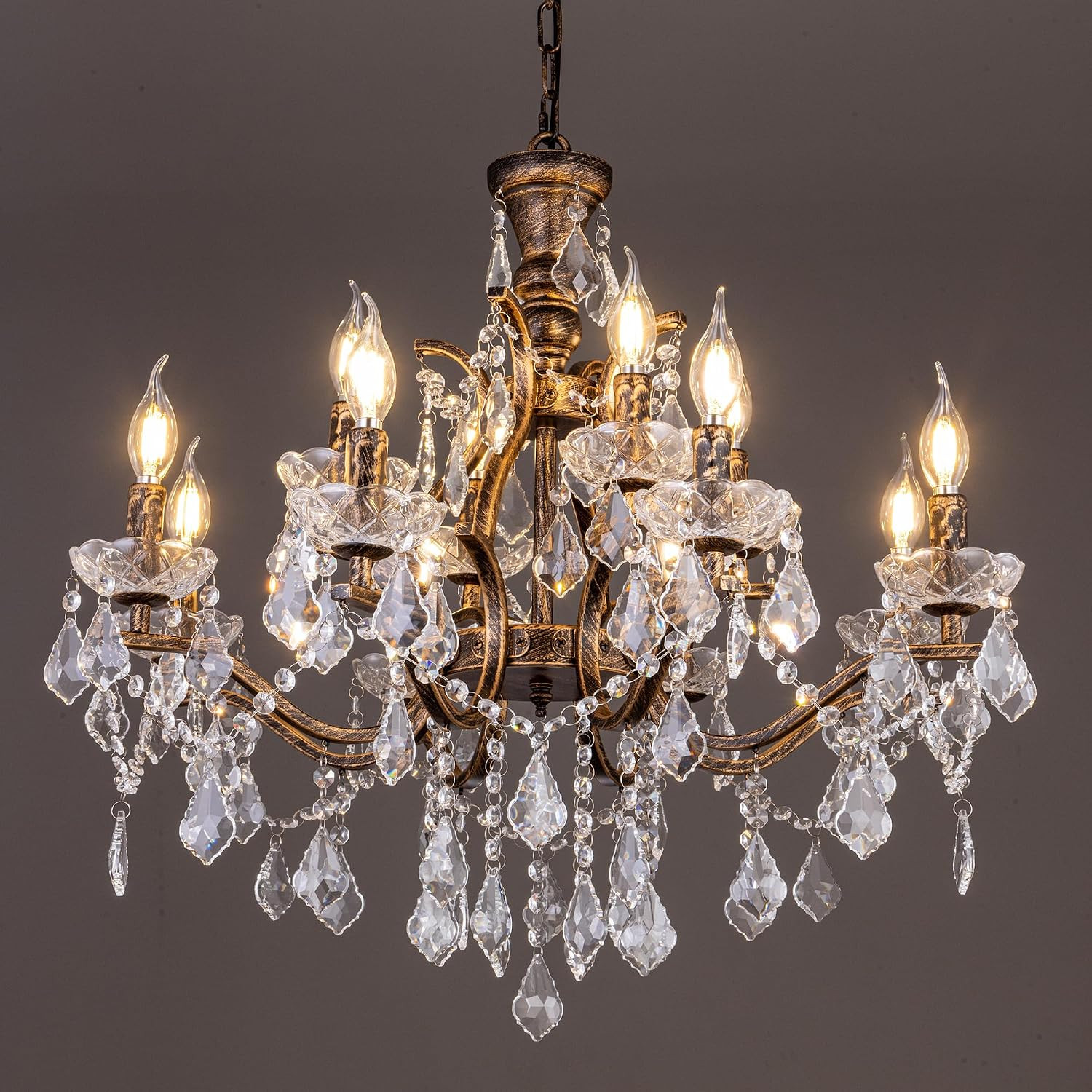 Vintage Chandelier Rustic Antique French Crystal Chandeliers 27.6