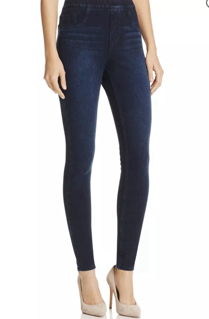 SPANX Jean-ish Ankle Leggings S Twilight Blue Dark Wash Stretch 28 X 29