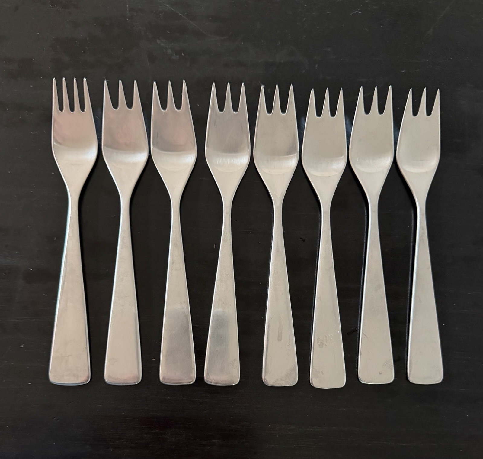 NORWAY 8 Norstal Maya MCM Mid Century Modern (1) Dessert (7) Fish Forks NORWAY 8 Norstal Maya MCM Mid Century Modern (1) Dessert (7) Fish Forks