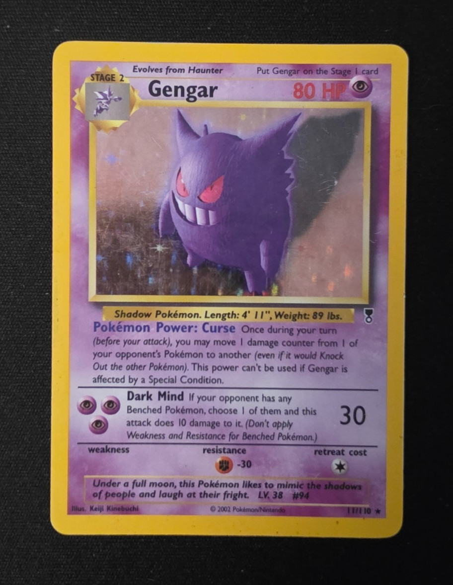 2002 Pokemon Legendary Collection Gengar Holo Rare Card 11/110 HP