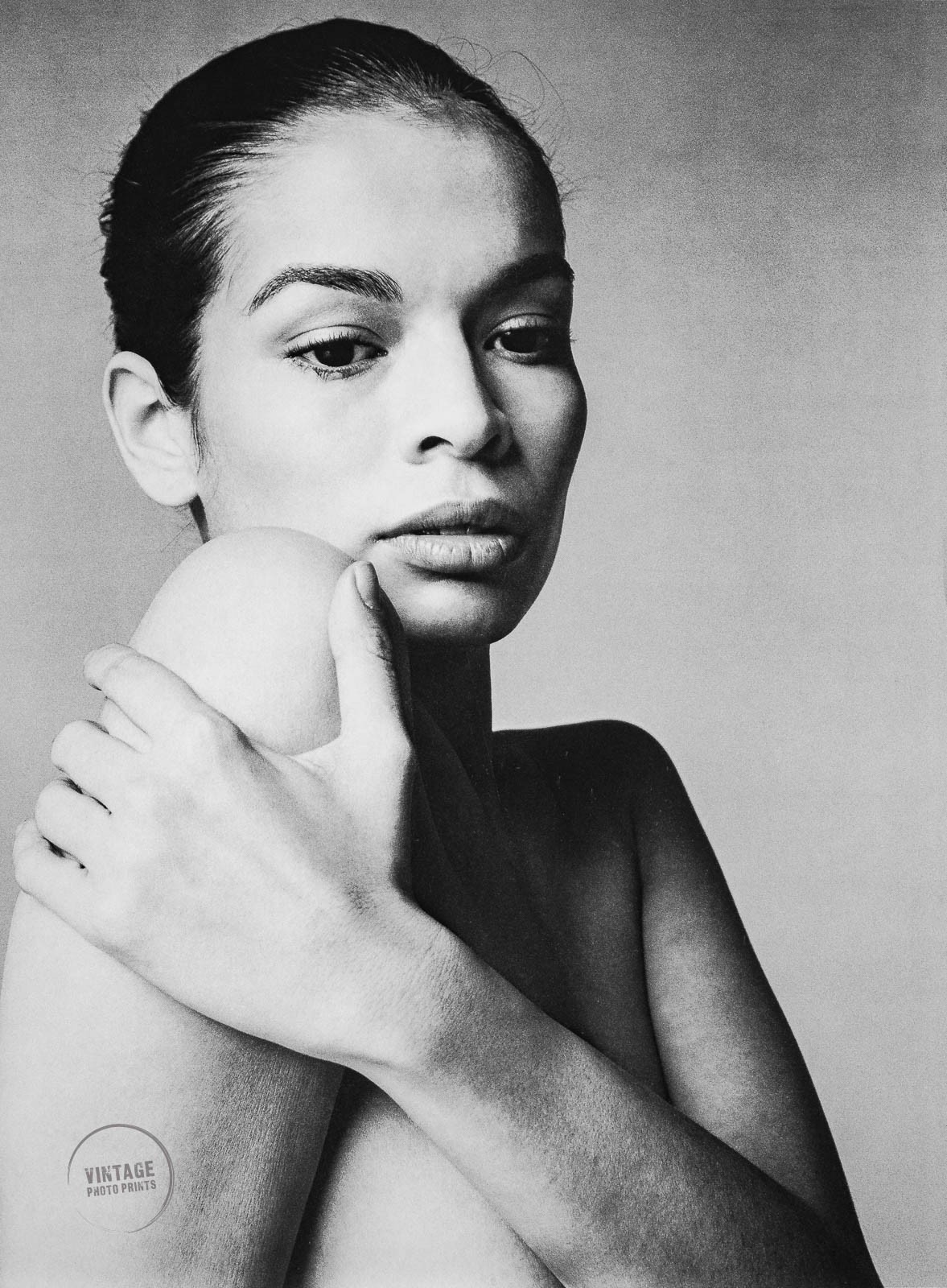 VTG Richard Avedon Print Portrait Bianca Jagger Hollywood Duotone 1972 Mat 16x20
