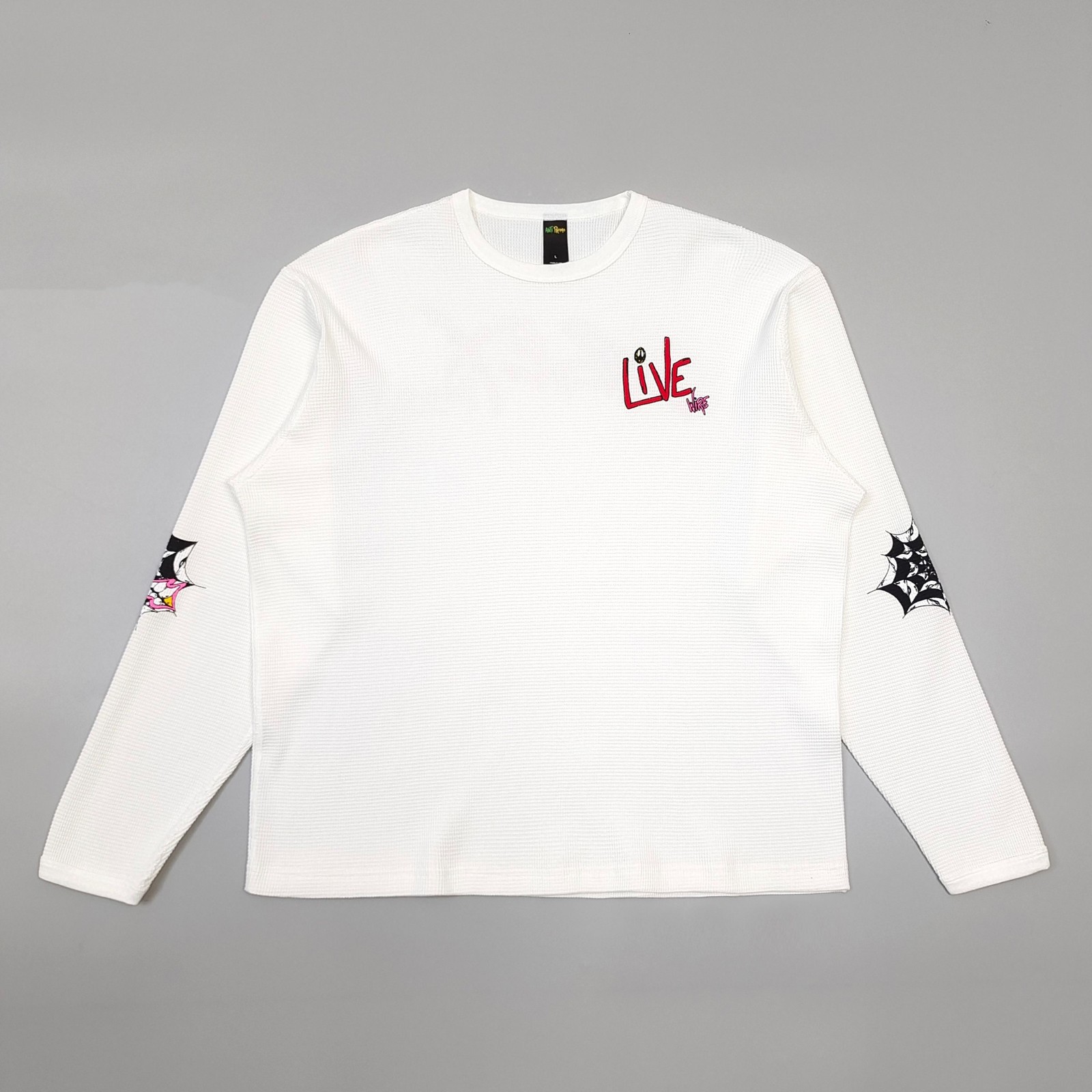 GOTOFREE AMERICAN HIGH STREET WAFFLE KNIT TEE UNISEX WHITE LONG SLEEVE T SHIRT