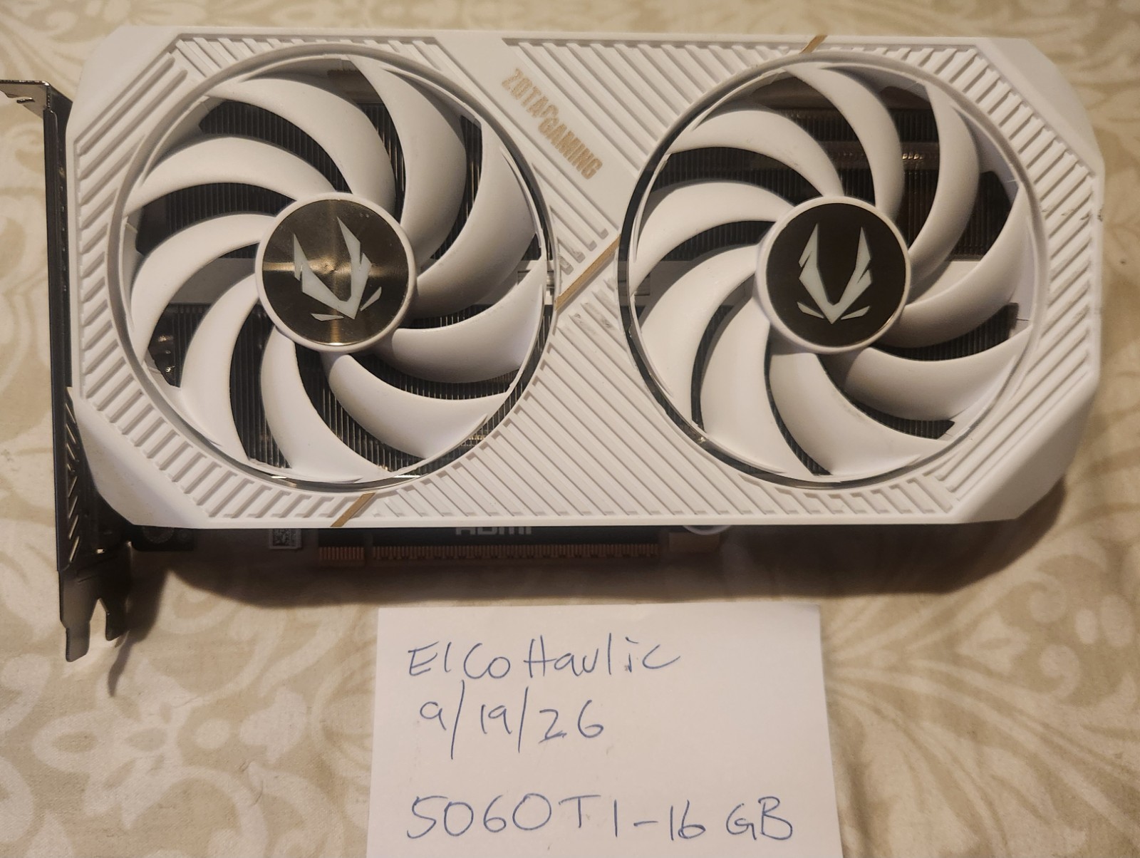 Zotac Gaming Twin Edge OC RTX 5060 TI 16GB White - Barely Used Zotac Gaming Twin Edge OC RTX 5060 TI 16GB White - Barely Used
