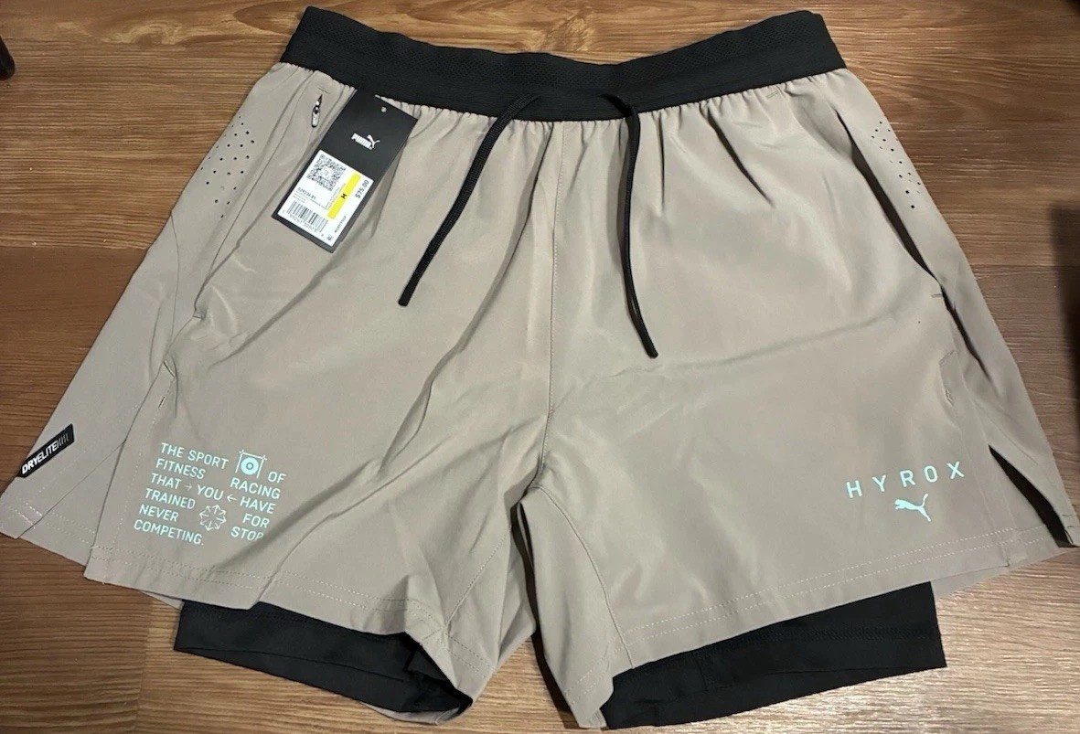 PUMA  X Hyrox Pwrmode 2In1 Short Mens Size M Casual Athletic Bottoms 52923681