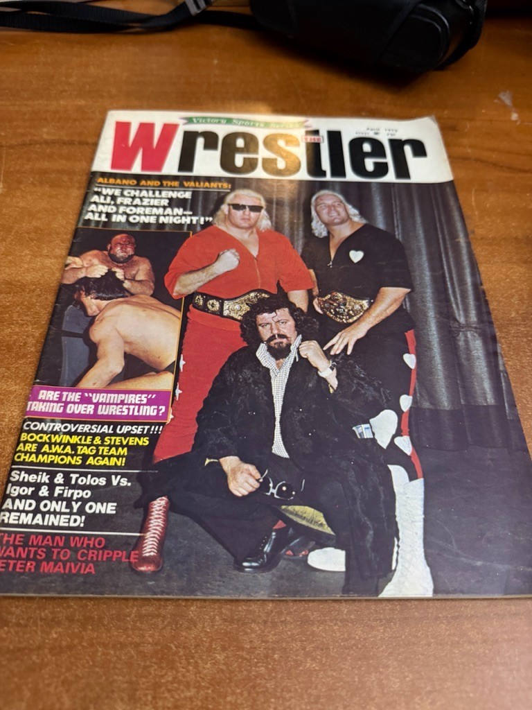 The Wrestler April 1975 (Valiants & Capt Lou Albano on cover) VTG The Wrestler April 1975 (Valiants & Capt Lou Albano on cover) VTG
