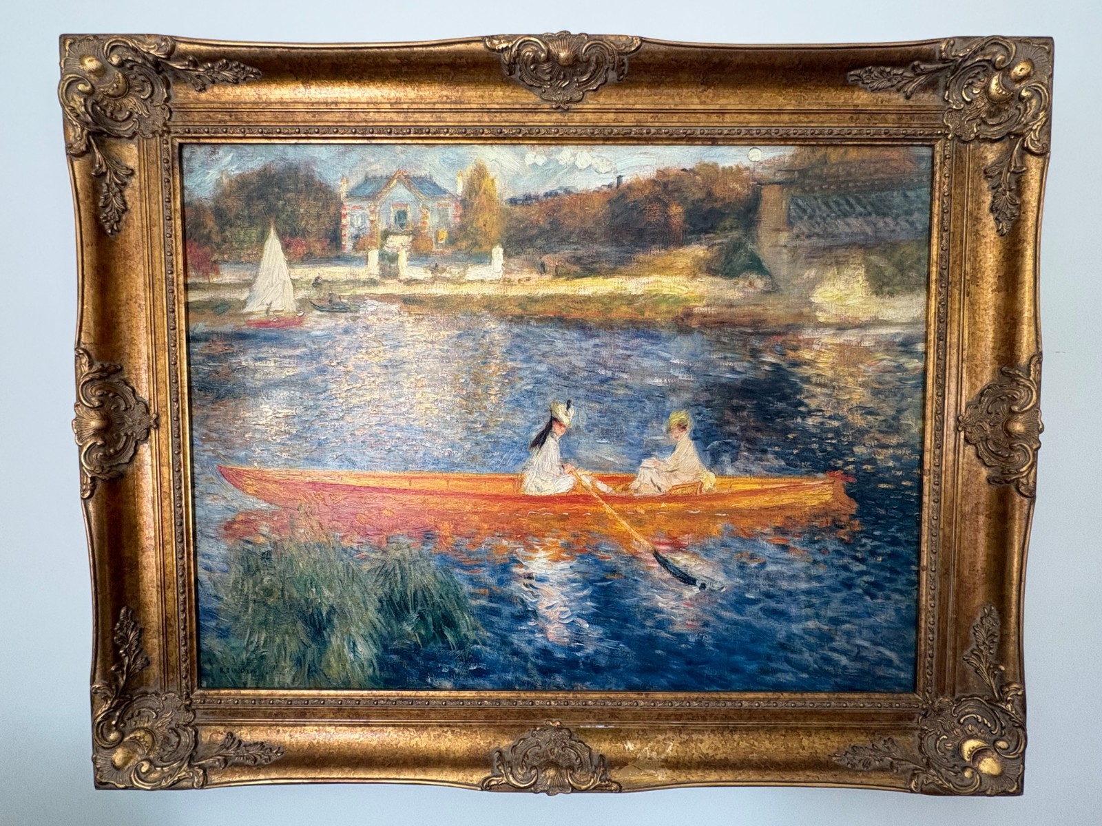 Banks of the Seine at Asnieres by August Renoir and Brushstrokes Banks of the Seine at Asnieres by August Renoir and Brushstrokes