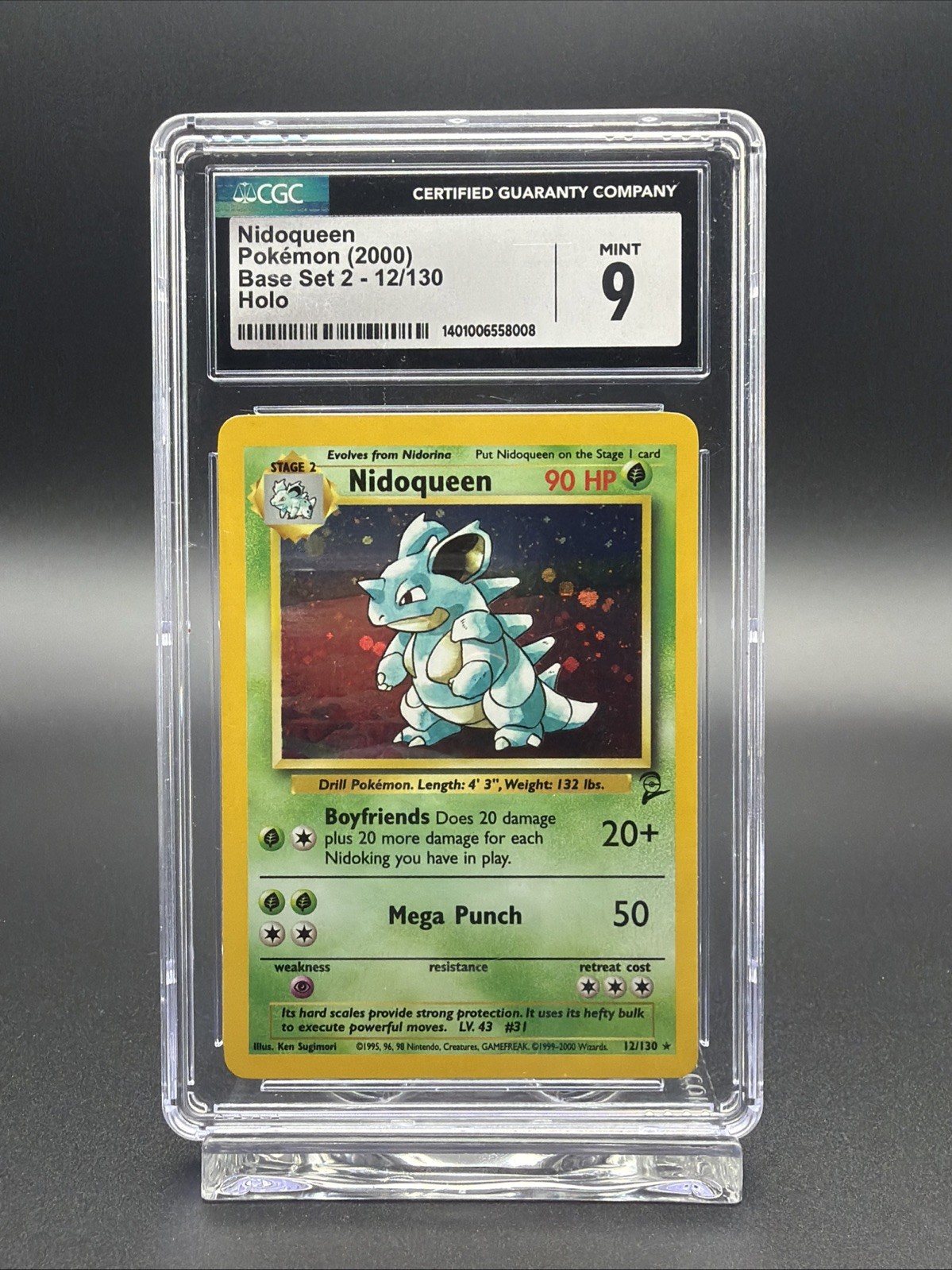 Nidoqueen 012/130 Base Set 2 Holo CGC 9 Nidoqueen 012/130 Base Set 2 Holo CGC 9