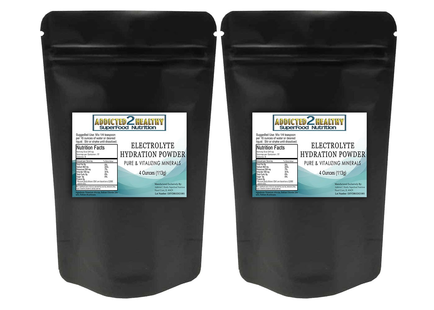 4oz Electrolyte Powder (2  Pack) - Unflavored - No Sugar, Sports Keto Fasting
