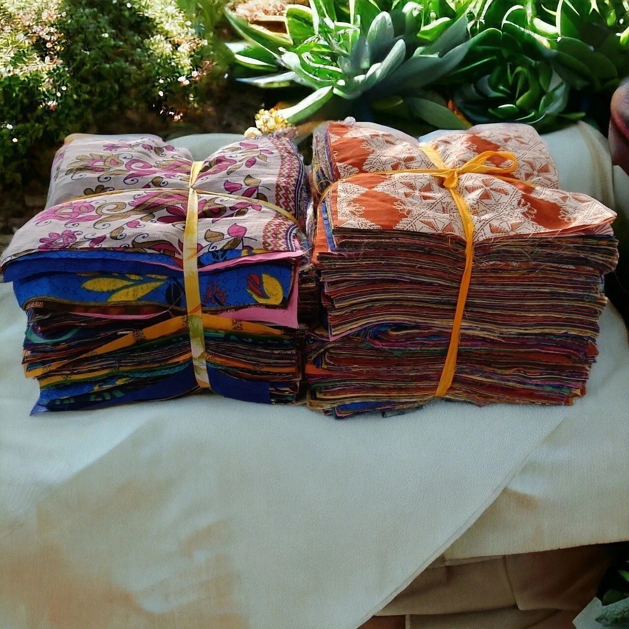 Indian Vintage 25 Pc Of Recycle Silk Sari Remnants/Fabric 8