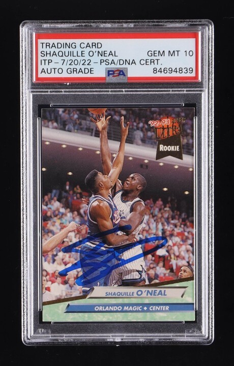 1992-93 Fleer Ultra Shaquille O\'Neal #328 RC Rookie Shaq Signed Auto PSA DNA 10