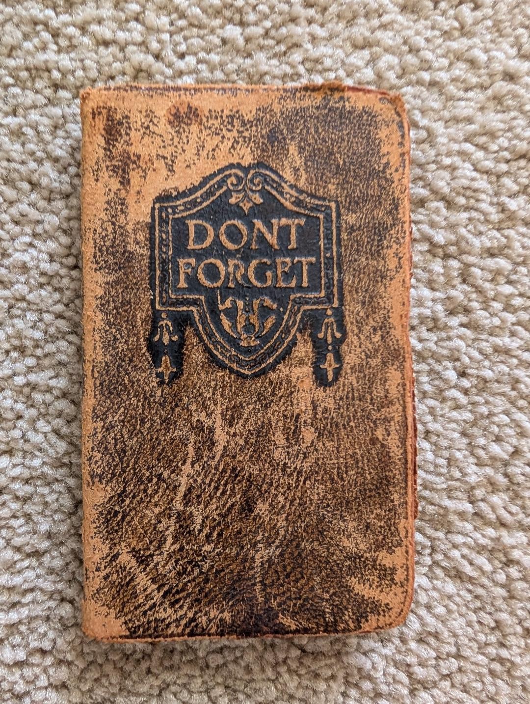 Antique 1917 \'levin Little Leathersmiths Leather Bound Diary Interest Table ++