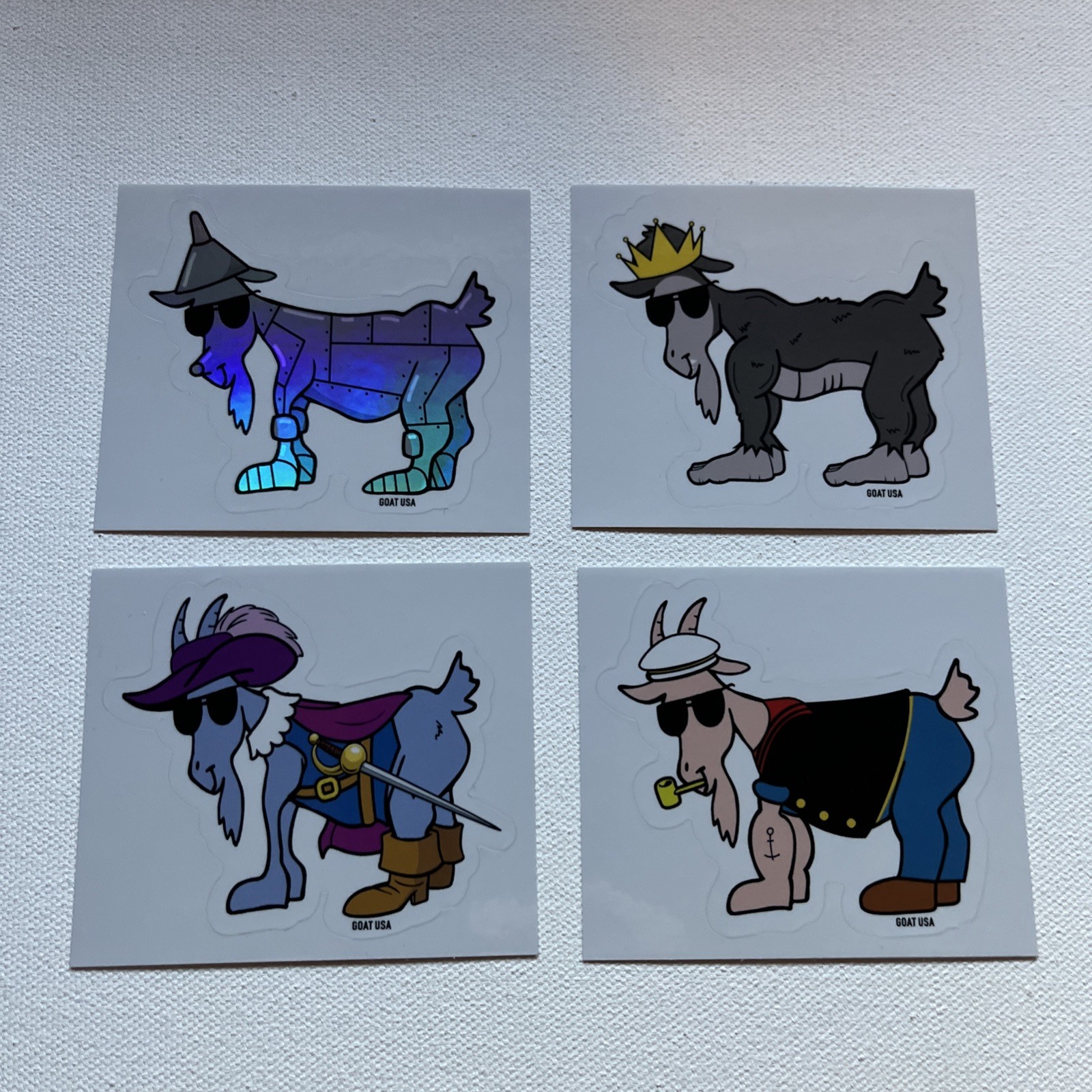 GOAT USA Stickers - 4 STICKER PACK - Very Rare includes Holo GOAT USA Stickers - 4 STICKER PACK - Very Rare includes Holo
