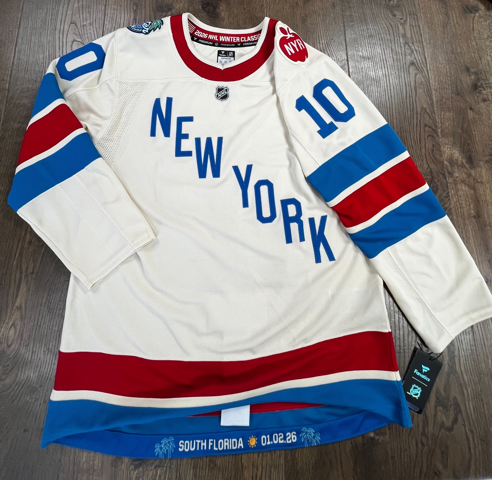 NWT New York Rangers Artemi Panarin Winter Classic Fanatics Premium Jersey Sz 52