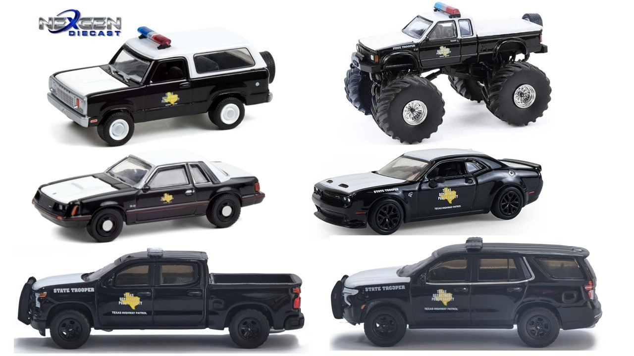 GREENLIGHT 1:64 TEXAS DPS HIGHWAY PATROL VEHICLES 6PC SET 2025 SERIES