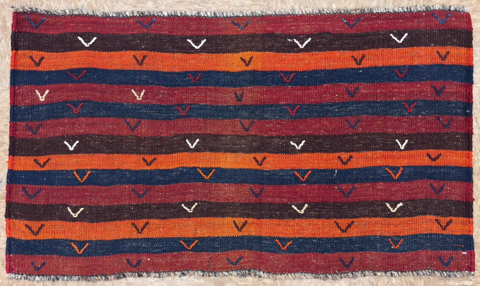 Vintage Antique Qashqai Tribal Kilim Flatweave Handwoven Wool 3x2 Oriental Rug