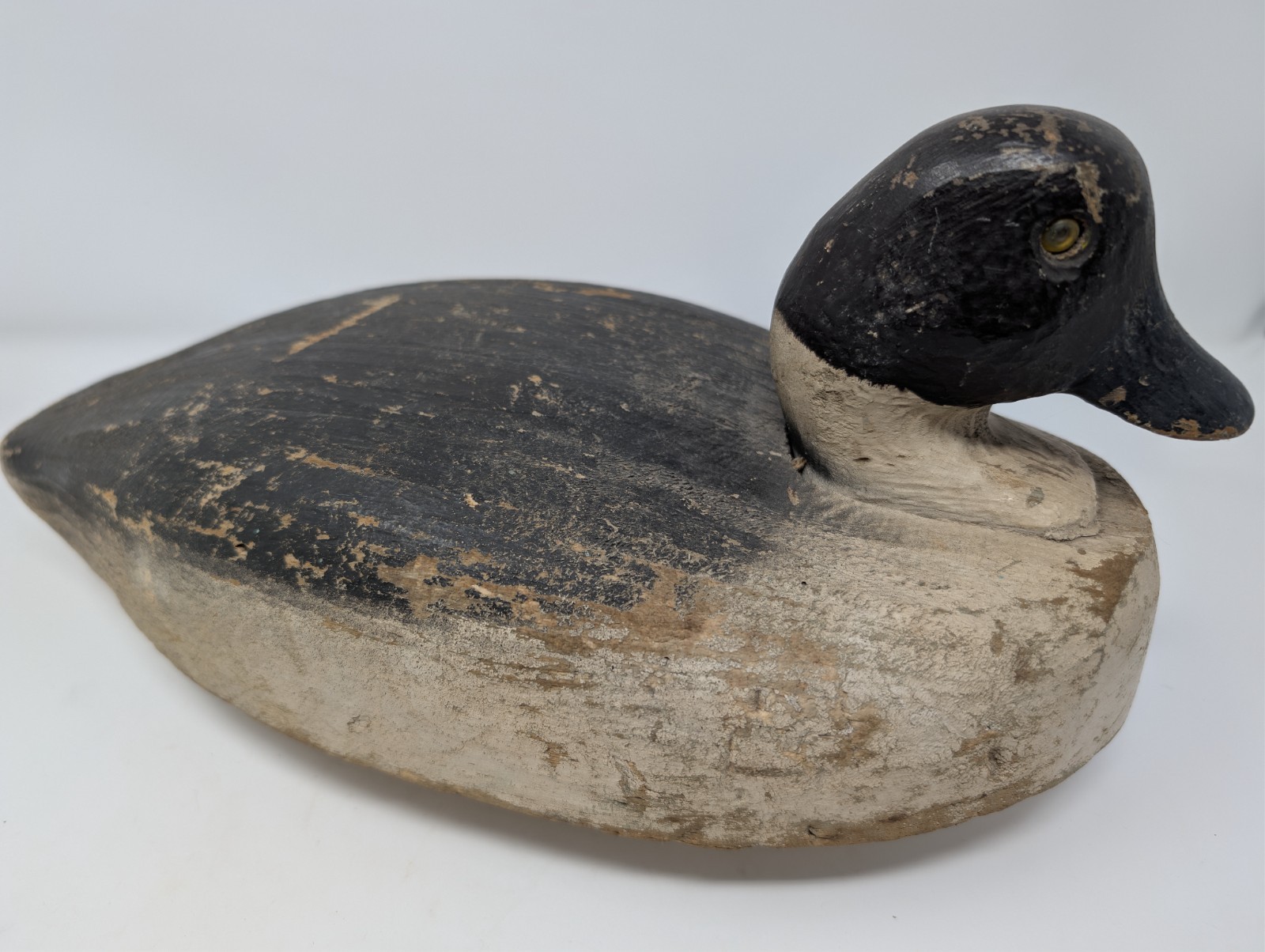 Vntg1940s Herters Hen Goldeneye Duck Decoy - Waseca Minn Carved Wood Glass Eyes