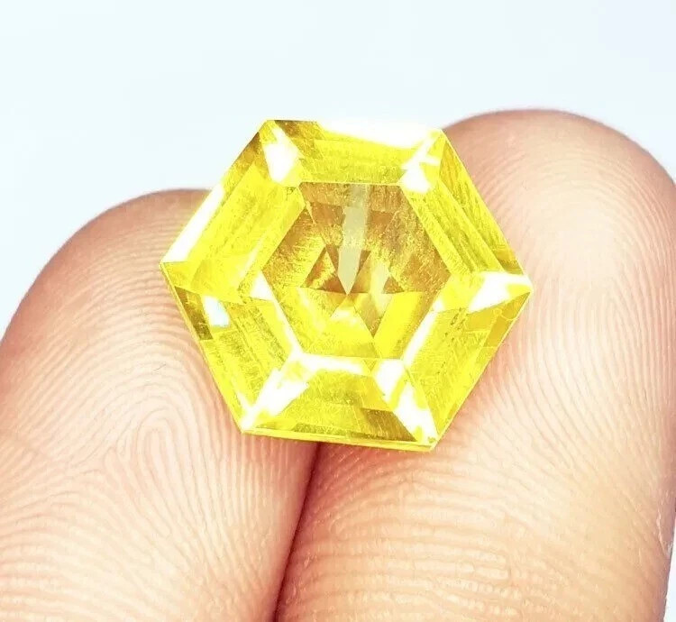 21 Ct Natural Hexagon Cut Flawless Ceylon Yellow Sapphire Rare Loose Gemstone 21 Ct Natural Hexagon Cut Flawless Ceylon Yellow Sapphire Rare Loose Gemstone