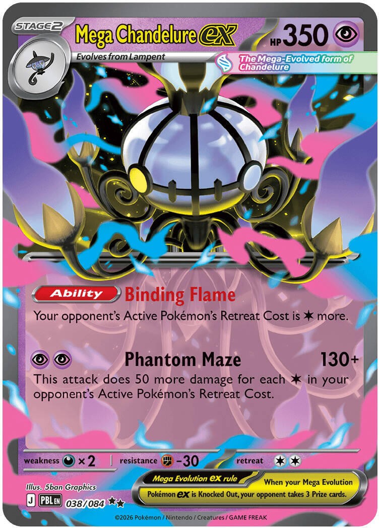 Mega Chandelure ex Holofoil [PBL - 038/084] NM Double Rare