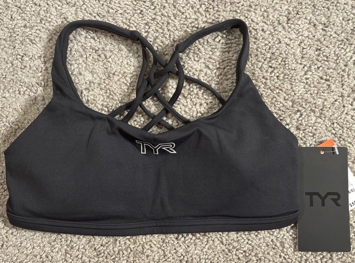 NWT TYR Joule Elite Multi Strap Black knit Sports Bra Women’s S 4-6 NWT TYR Joule Elite Multi Strap Black knit Sports Bra Women’s S 4-6
