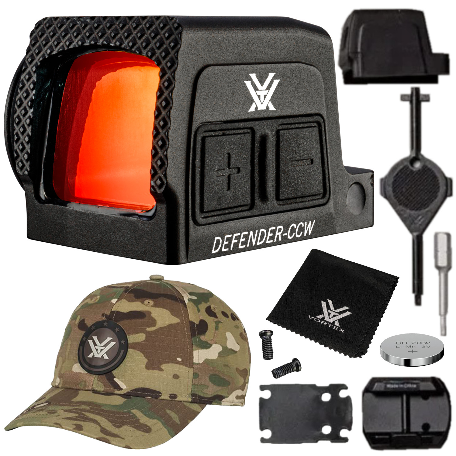 Vortex Optics Defender-CCW Enclosed Solar Micro Red Dot w/ Free Vortex Camo Cap Vortex Optics Defender-CCW Enclosed Solar Micro Red Dot w/ Free Vortex Camo Cap