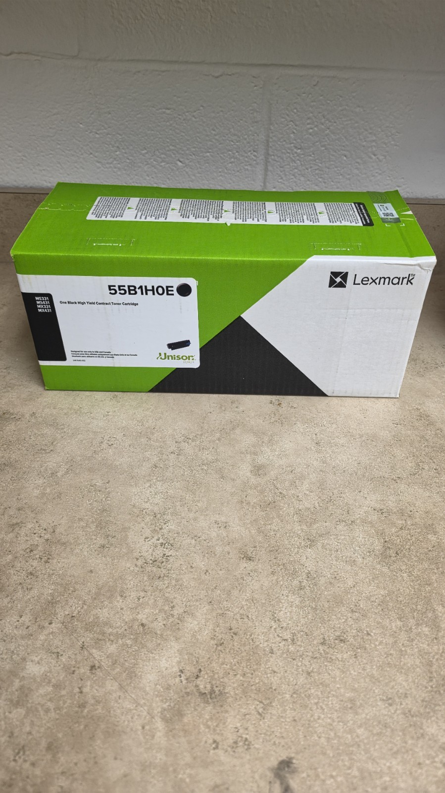 Lexmark 55B1H0E High Yield Black Toner Cartridge 15,000 Pages Genuine New Lexmark 55B1H0E High Yield Black Toner Cartridge 15,000 Pages Genuine New