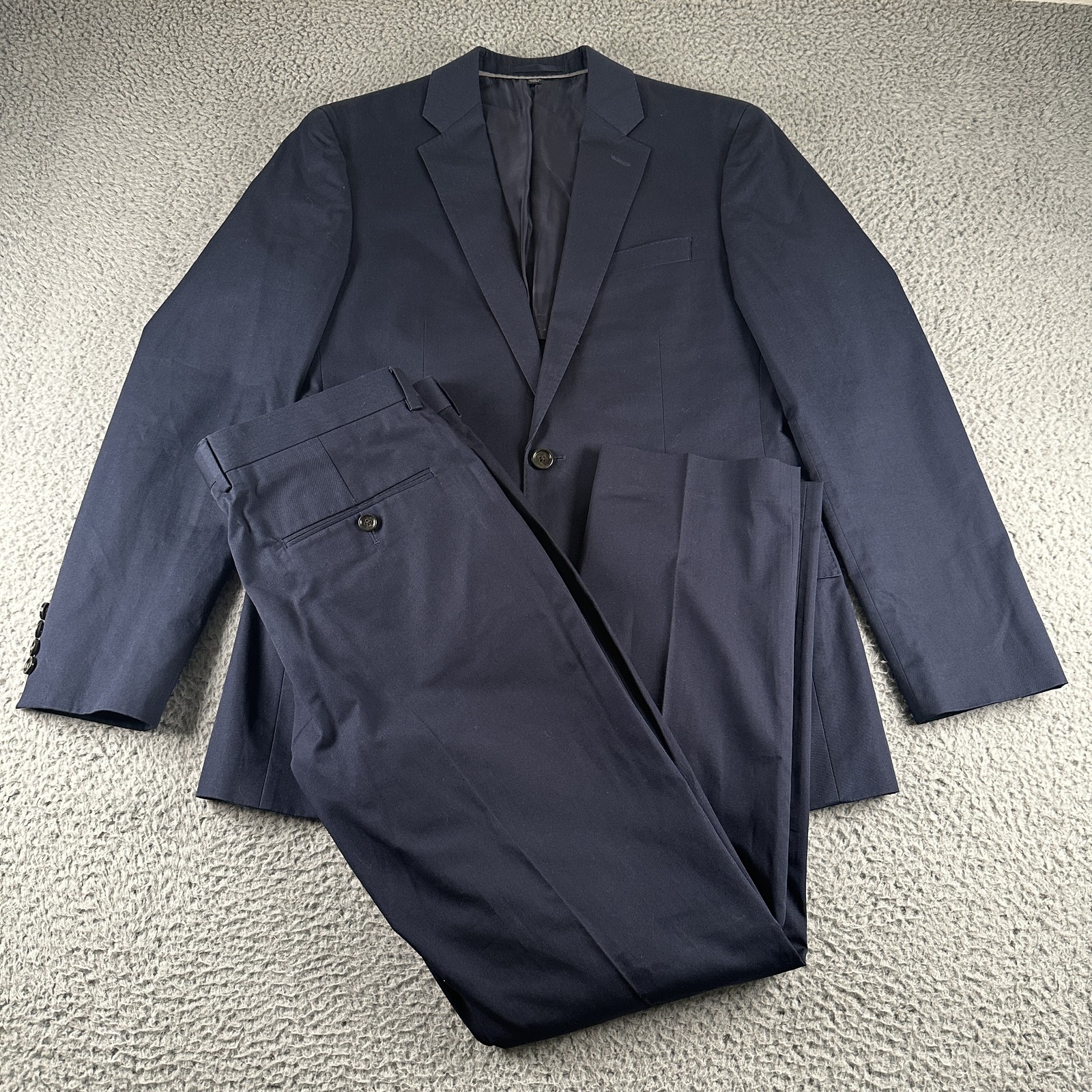 J.Crew Ludlow Suit 2 Piece Mens 38R 32x30 Blue Cotton Slim Fit Larusmiani NWT