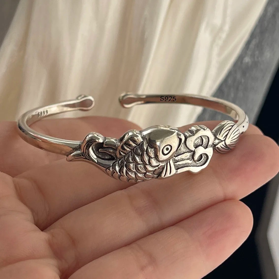 Solid 925 Sterling Silver Bracelet for Women | Vintage Handmade Simple Bangle Solid 925 Sterling Silver Bracelet for Women | Vintage Handmade Simple Bangle