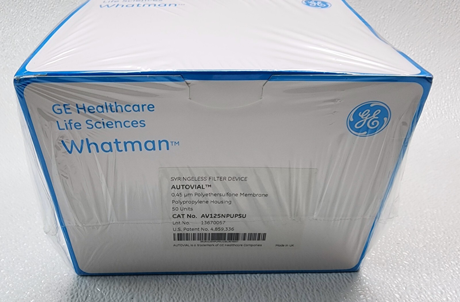 GE /CYTIVA Autovial 12 Syringeless Filter, no prefilter, 0.45 µm, # AV125NPUP GE /CYTIVA Autovial 12 Syringeless Filter, no prefilter, 0.45 µm, # AV125NPUP