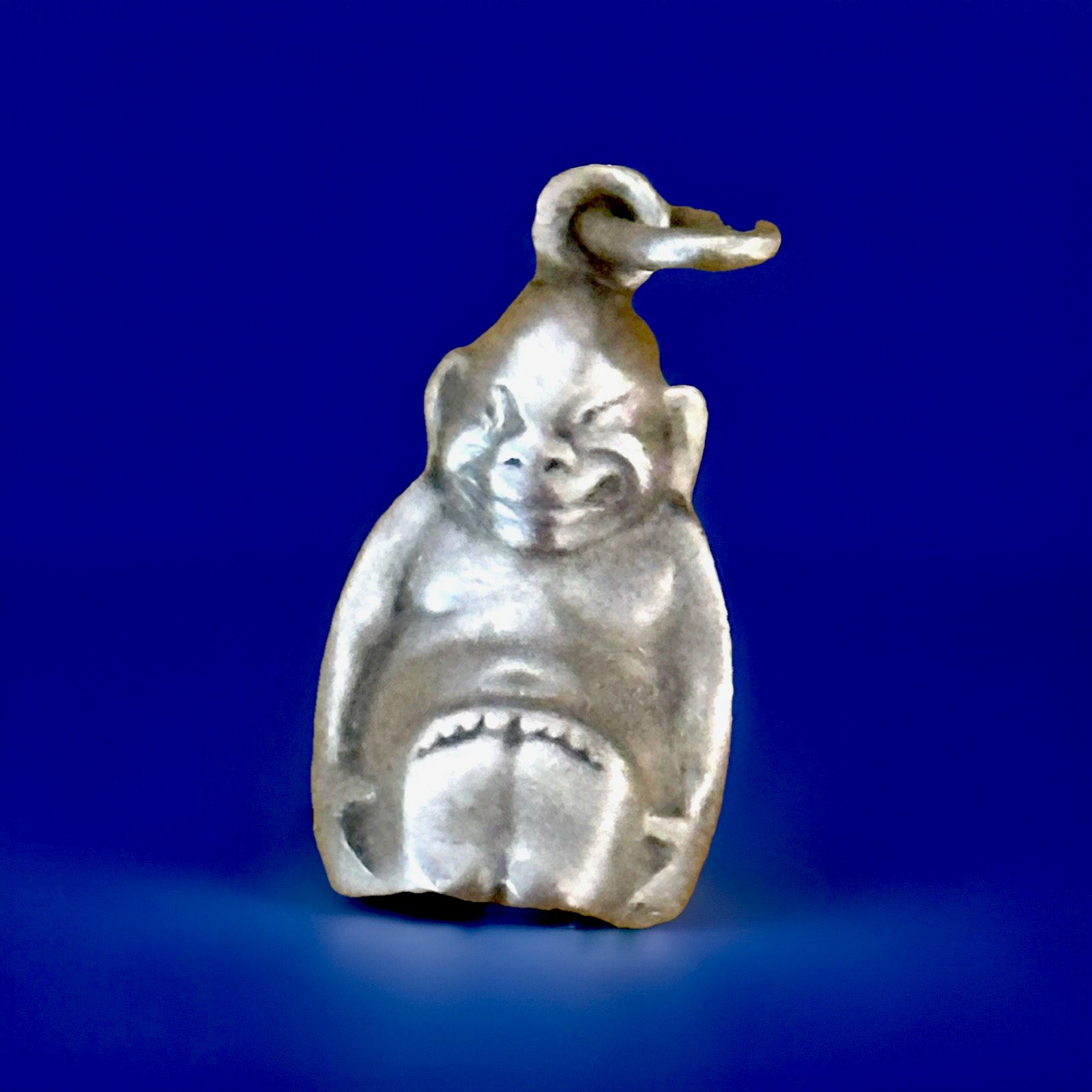 SUPERB MASSIVE STERLING SILVER  GOOD LUCK “BILLIKEN” PENDANT. c 1900