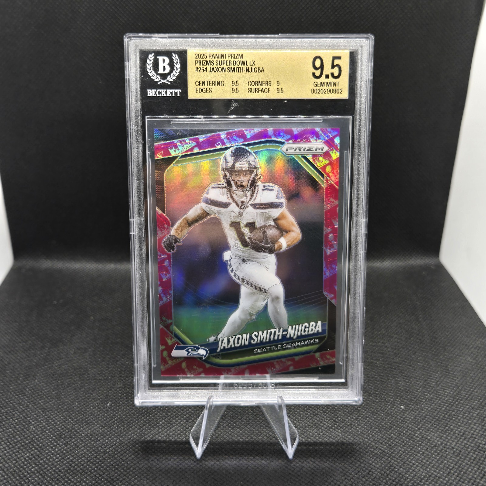 2025 Panini Prizm Jaxon Smith Njigba Prizms Superbowl LX PRIZM /60 BGS 9.5 2025 Panini Prizm Jaxon Smith Njigba Prizms Superbowl LX PRIZM /60 BGS 9.5